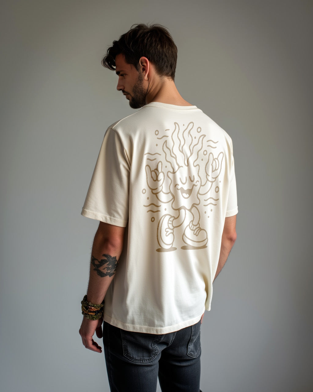 Wavey Weedie Relaxed T-shirt | Chalk