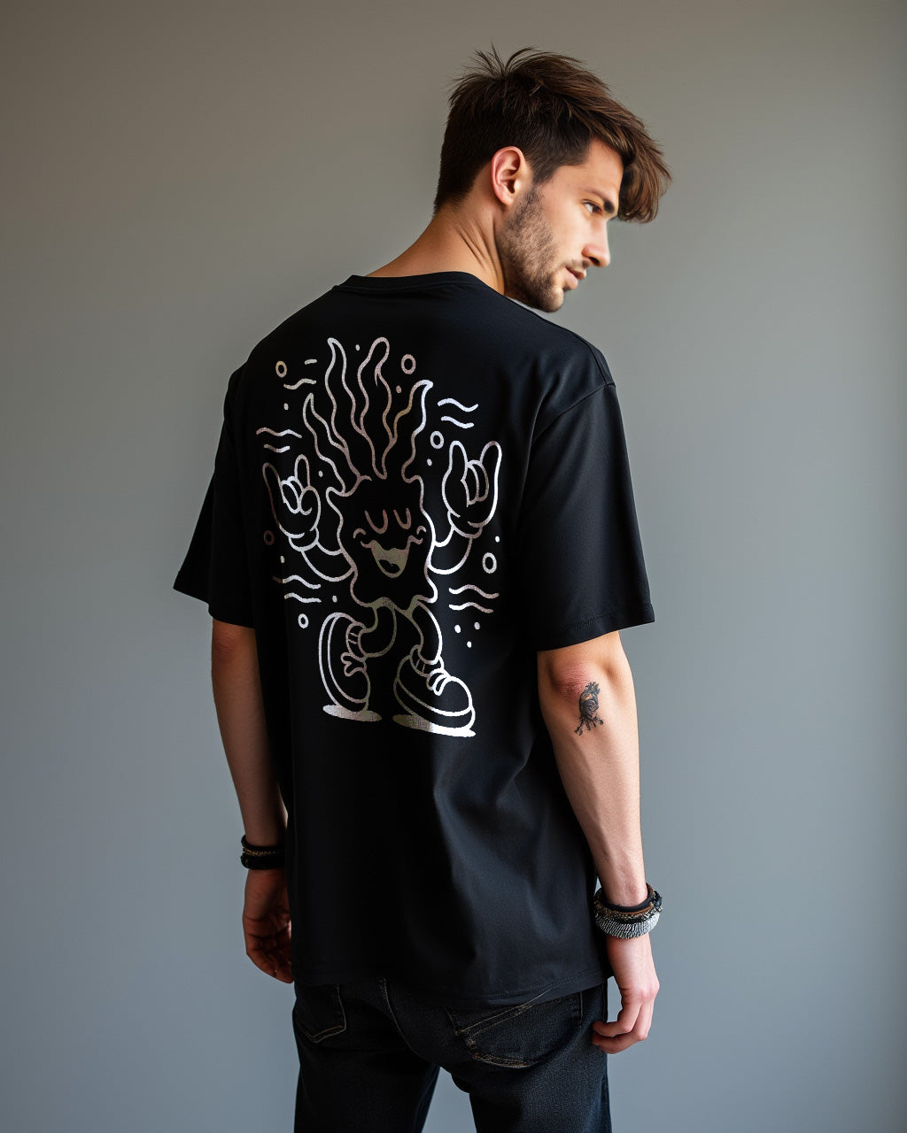 Wavey Weedie Relaxed T-shirt | Charcoal