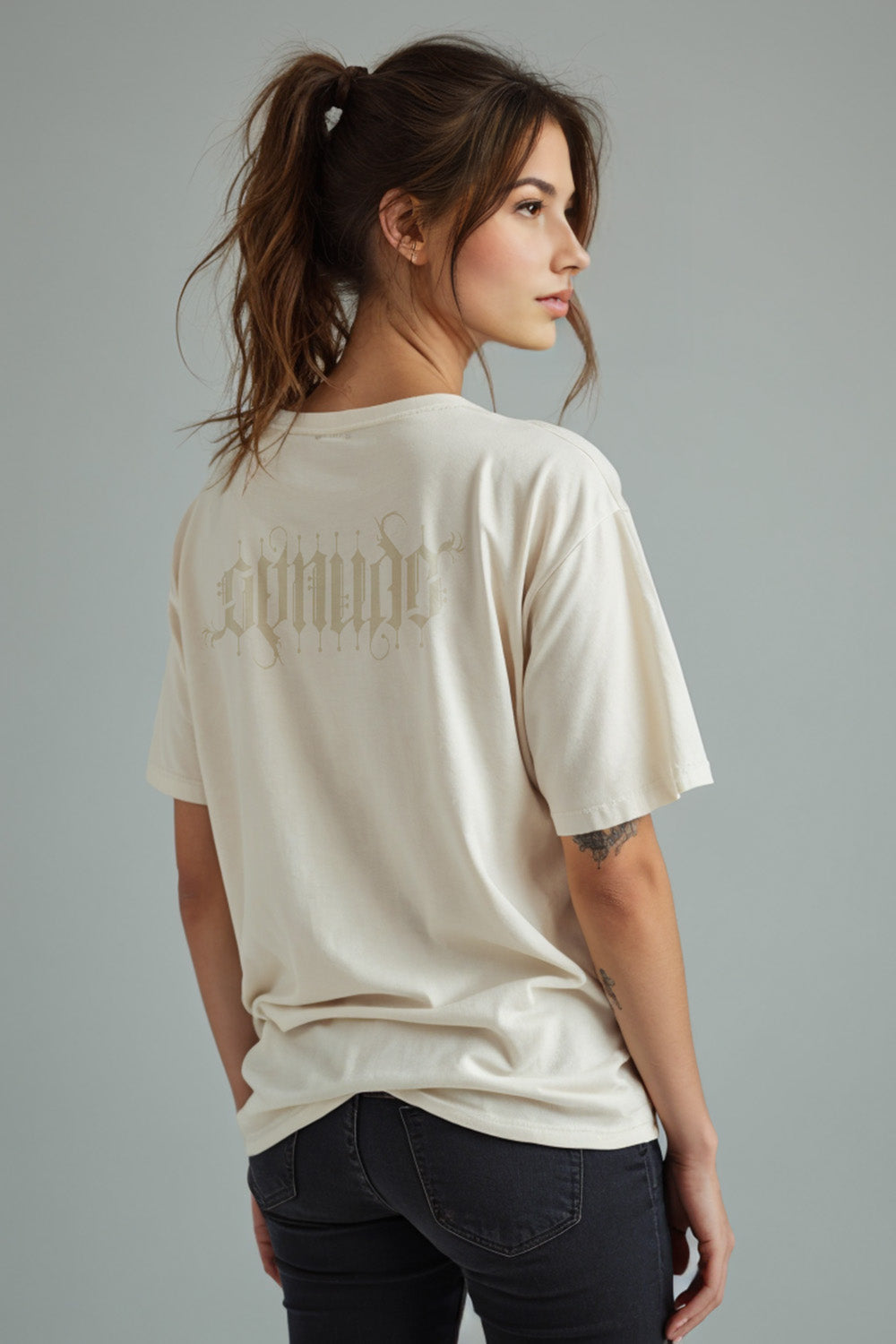 GetNude Ambigram Relaxed T-Shirt | Chalk
