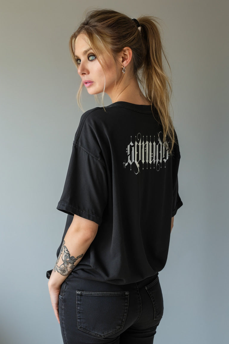 GetNude Ambigram Relaxed T-Shirt | Charcoal