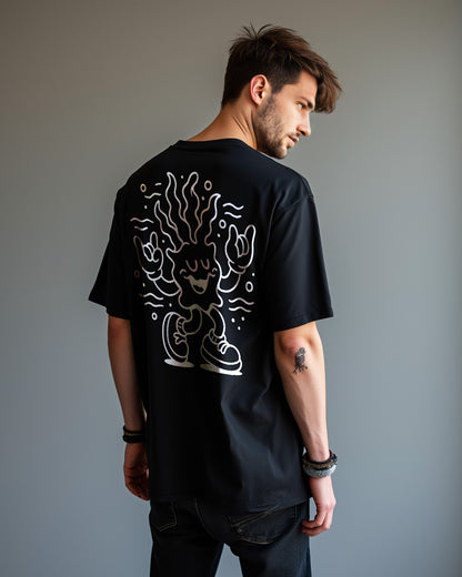 Wavey Weedie Relaxed T-shirt | Charcoal