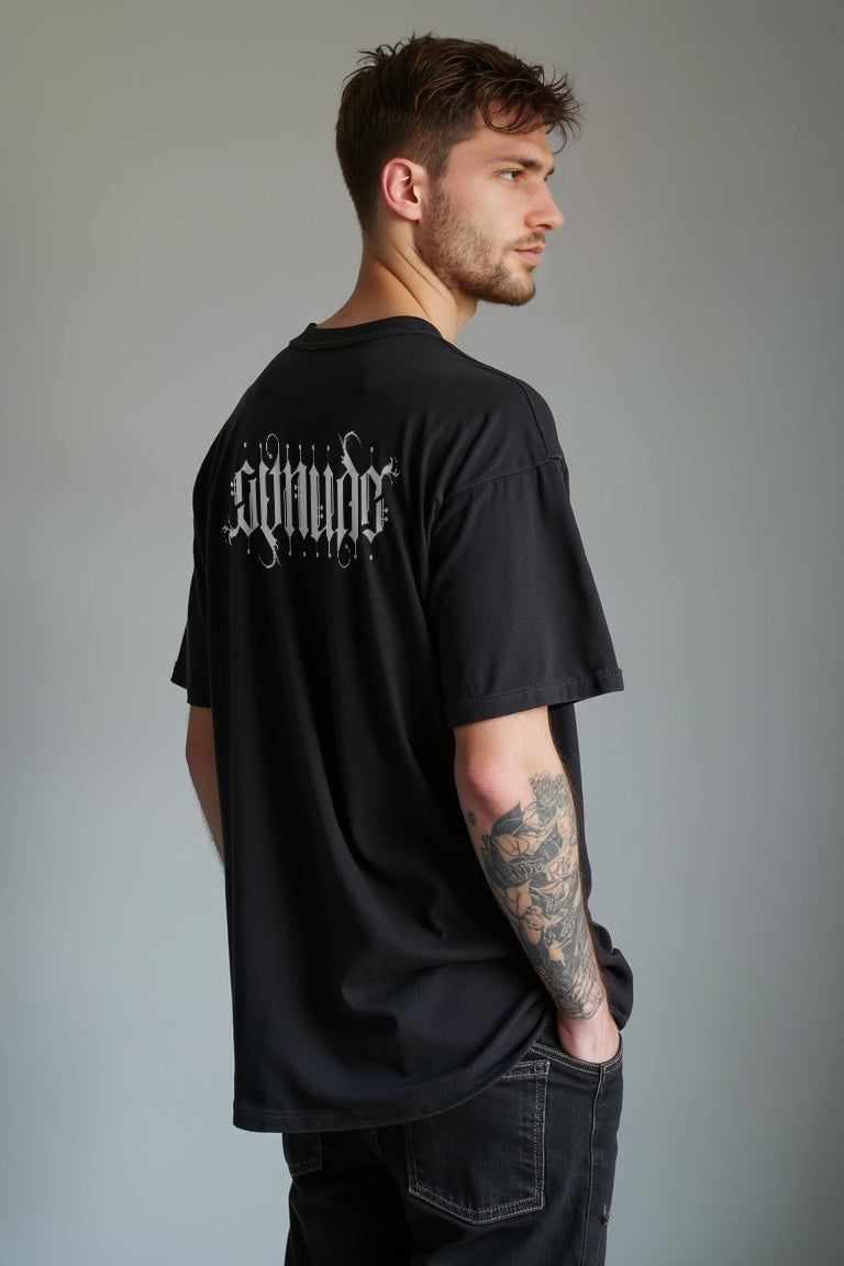 GetNude Ambigram Relaxed Fit T-Shirt | Charcoal